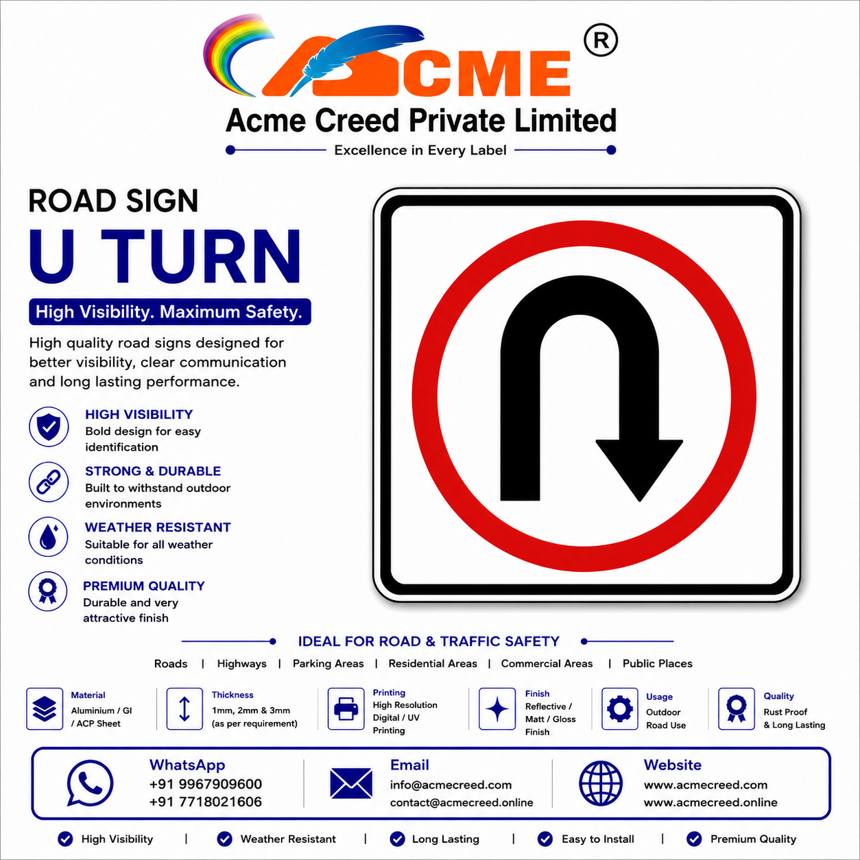 ROAD SIGN - U TURN