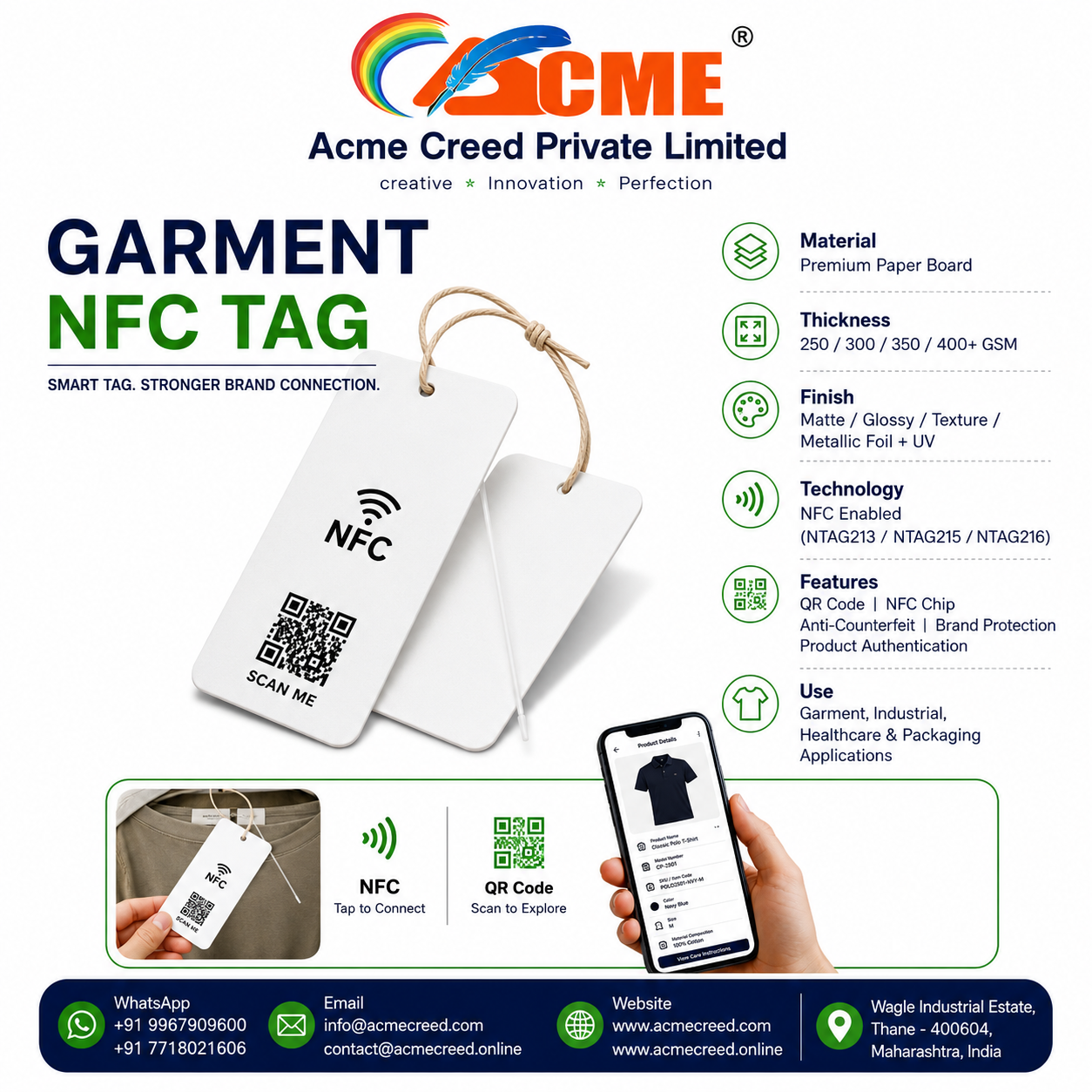 NFC HANG TAG With QR