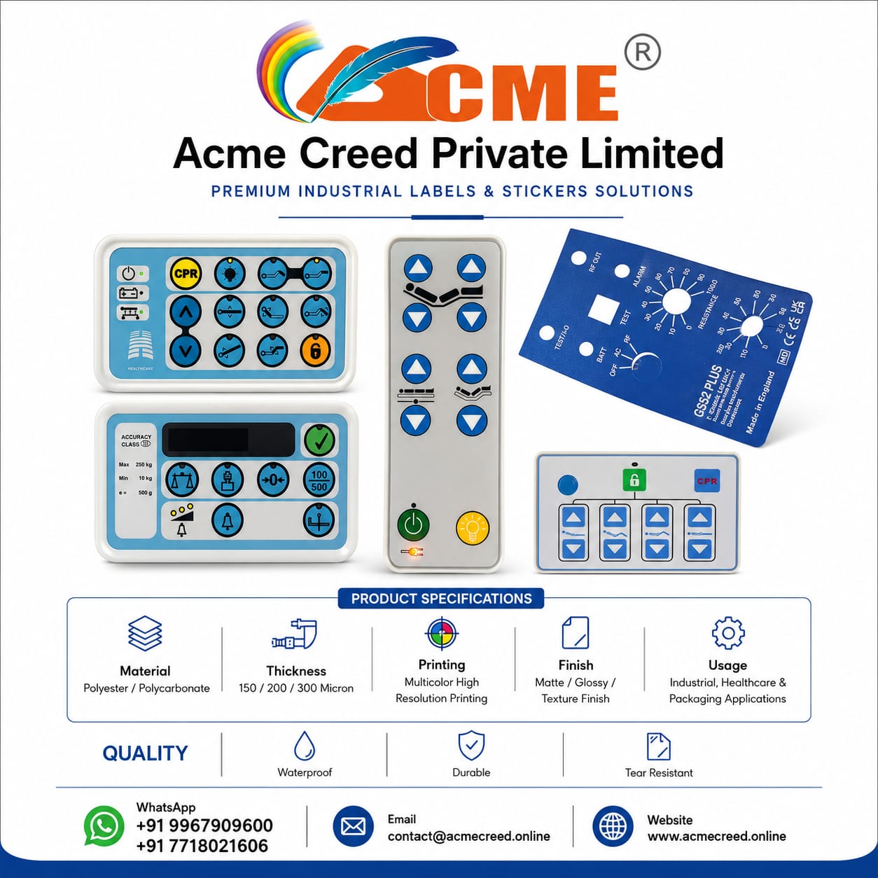 Membrane Facua keypad Sticker