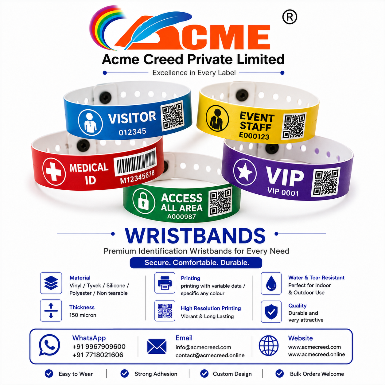 WRIST BAND Temperevident button a