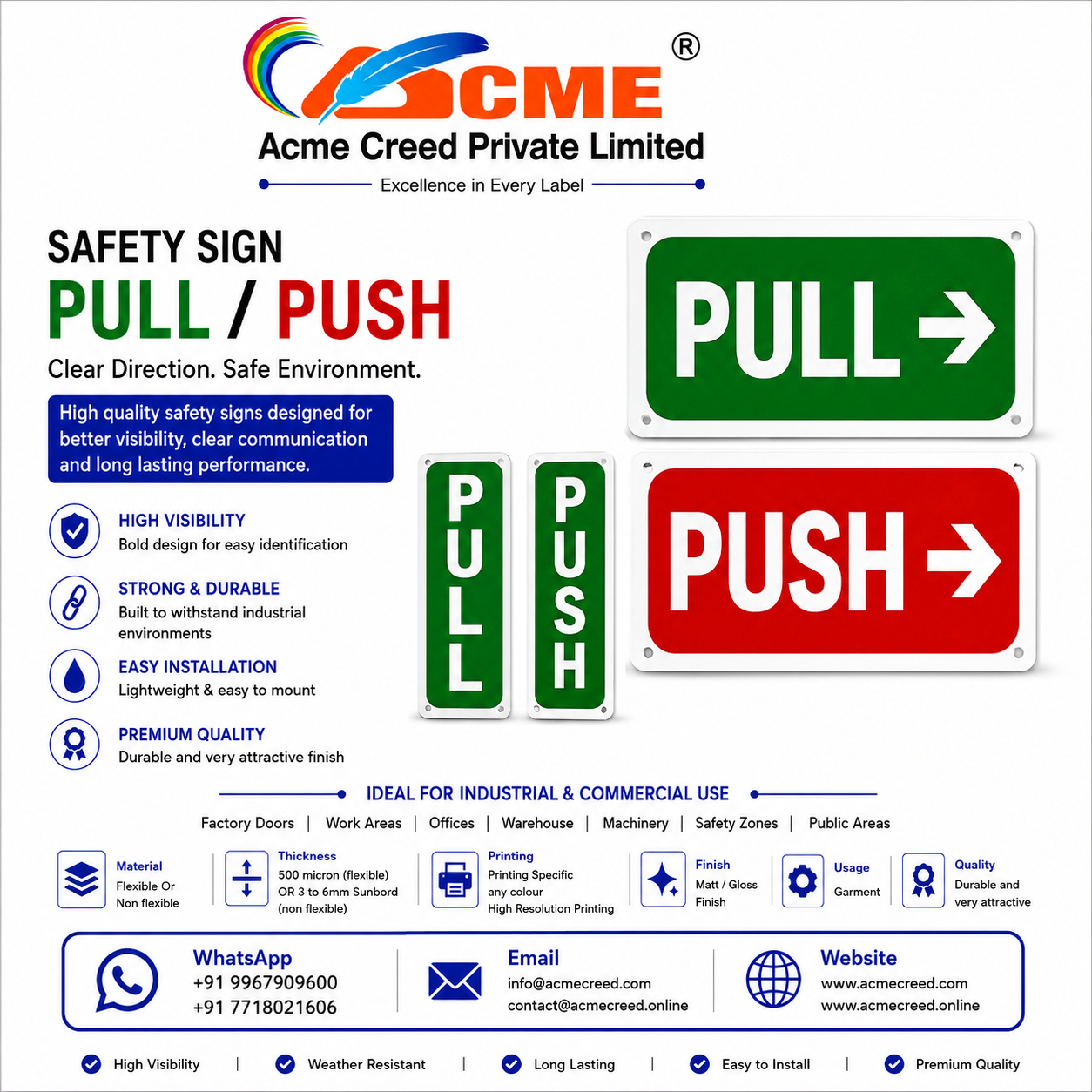PULL PUSH STICKERS