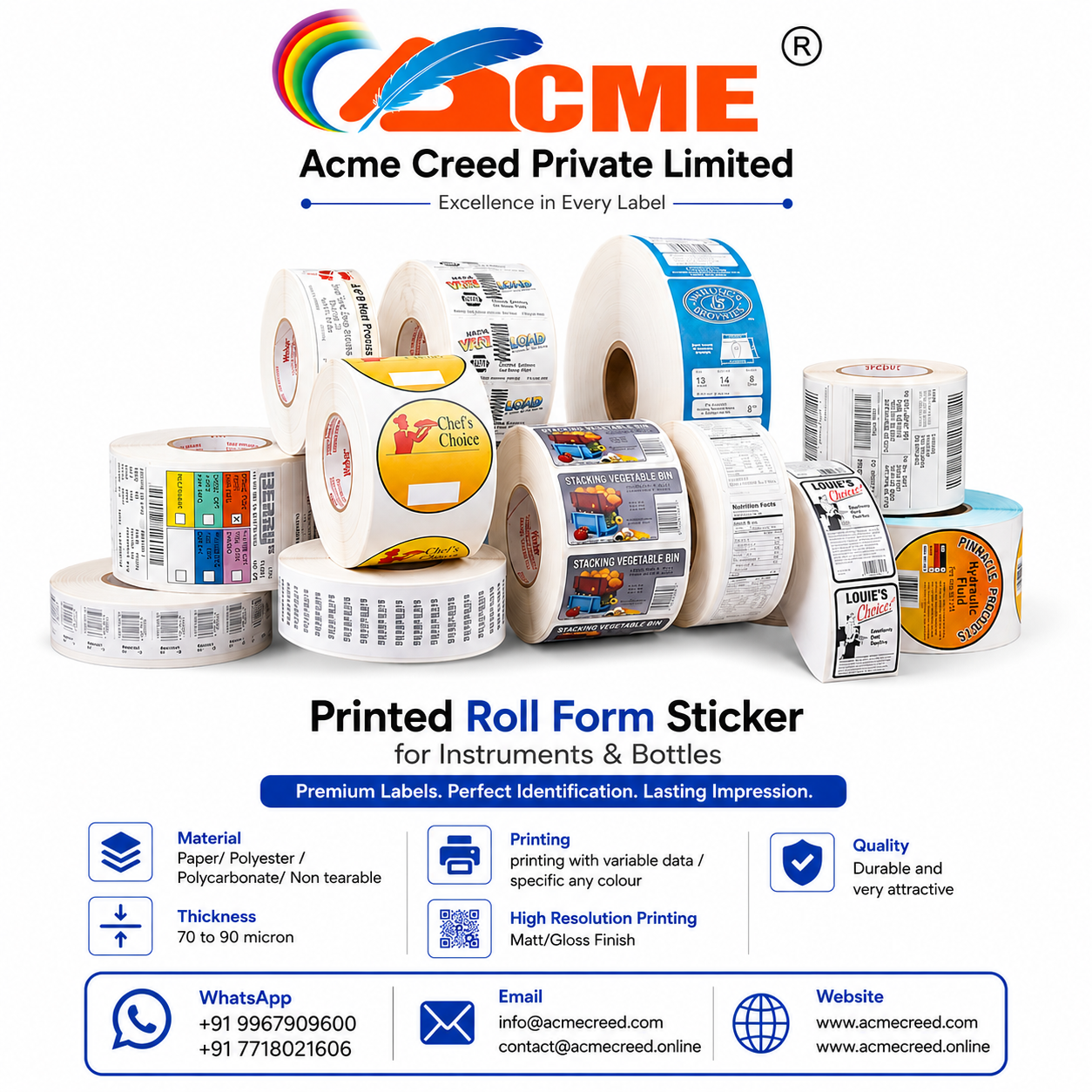 Roll form Paper sticker